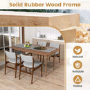 Modern Padded Dining Chairs with Rubber Wood Legs Set of 2-Brown by LJGDeals