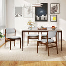 Modern Padded Dining Chairs with Rubber Wood Legs Set of 4-Brown by LJGDeals