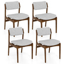 Modern Padded Dining Chairs with Rubber Wood Legs Set of 4-Brown by LJGDeals