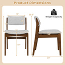 Modern Padded Dining Chairs with Rubber Wood Legs Set of 4-Brown