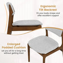 Modern Padded Dining Chairs with Rubber Wood Legs Set of 4-Brown by LJGDeals