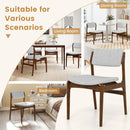 Modern Padded Dining Chairs with Rubber Wood Legs Set of 4-Brown