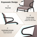 Modern Patio Chairs Set of 2 with Breathable Fabric for Porch-Coffee
