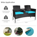 Modern Patio Conversation Set with Built-in Coffee Table and Cushions by LJGDeals