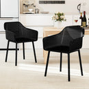 Modern Plastic Dining Chairs Set of 4 Kitchen Armchairs with Breathable Mesh Backrest-Black by LJGDeals