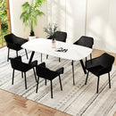 Modern Plastic Dining Chairs Set of 4 Kitchen Armchairs with Breathable Mesh Backrest-Black by LJGDeals