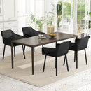 Modern Plastic Dining Chairs Set of 2 Kitchen Armchairs with Breathable Mesh Backres-Black