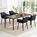 Modern Plastic Dining Chairs Set of 2 Kitchen Armchairs with Breathable Mesh Backres-Black by LJGDeals