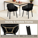 Modern Plastic Dining Chairs Set of 2 Kitchen Armchairs with Breathable Mesh Backres-Black by LJGDeals