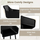 Modern Plastic Dining Chairs Set of 2 Kitchen Armchairs with Breathable Mesh Backres-Black by LJGDeals