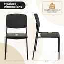 Modern Plastic Dining Chair Set of 2 with Metal Legs and Curved Back by LJGDeals