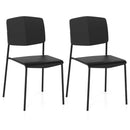 Modern Plastic Dining Chair Set of 2 with Metal Legs and Curved Back by LJGDeals