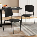 Modern Plastic Dining Chair Set of 2 with Metal Legs and Curved Back by LJGDeals