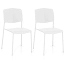 Modern Plastic Dining Chair Set of 2 with Metal Legs and Curved Back by LJGDeals