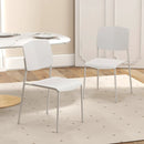 Modern Plastic Dining Chair Set of 2 with Metal Legs and Curved Back by LJGDeals