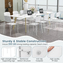 Modern Plastic Dining Chair Set of 2 with Metal Legs and Curved Back