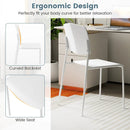 Modern Plastic Dining Chair Set of 2 with Metal Legs and Curved Back by LJGDeals
