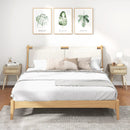 Modern Rattan Nightstand with Drawer and Solid Wood Legs for Bedroom and Living Room-Natural by DirectDeals