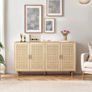 Walker Edison | Modern 4-Door Rattan Storage Sideboard TV Stand