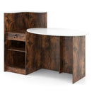 Modern Reception Desk Front Counter Desk with Oval Tabletop by LJGDeals