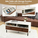 2 Tier 40 Inch Length Modern Rectangle Coffee Table with Storage Shelf and Drawers-White by LJGDeals