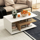 Rectangular Coffee Table with L-shaped Middle Shelf by LJGDeals