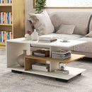 Rectangular Coffee Table with L-shaped Middle Shelf by LJGDeals