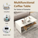 Rectangular Coffee Table with L-shaped Middle Shelf by LJGDeals