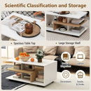 Rectangular Coffee Table with L-shaped Middle Shelf by LJGDeals