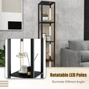 64 Inches Floor Lamp with 3-Level Dimmable LED Bulbs and Rotatable LED Poles-Black by LJGDeals