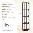 64 Inches Floor Lamp with 3-Level Dimmable LED Bulbs and Rotatable LED Poles-Walnut by DirectDeals