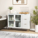Modern Sideboard Buffet Cabinet with 2 Doors and 3 Drawers for Living Room Dining Room-White by LJGDeals