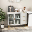 Modern Sideboard Buffet Cabinet with 2 Doors and 3 Drawers for Living Room Dining Room-White by LJGDeals
