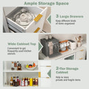 Modern Sideboard Buffet Cabinet with 2 Doors and 3 Drawers for Living Room Dining Room-White by LJGDeals