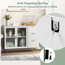 Modern Sideboard Buffet Cabinet with 2 Doors and 3 Drawers for Living Room Dining Room-White by LJGDeals