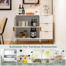 Modern Sideboard Buffet Cabinet with 2 Doors and 3 Drawers for Living Room Dining Room-White by LJGDeals