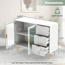 Modern Sideboard Buffet Cabinet with 2 Doors and 3 Drawers for Living Room Dining Room-White by LJGDeals