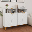 Modern Sideboard Cabinet with 4 Doors and Adjustable Shelves-White by LJGDeals