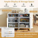 Modern Sideboard Cabinet with 4 Doors and Adjustable Shelves-White by LJGDeals
