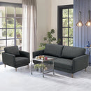 Modern Sofa Couch with Solid Metal Legs and Removable Backrest Cushion-Gray by DirectDeals