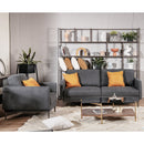 Modern Sofa Couch with Solid Metal Legs and Removable Backrest Cushion-Gray