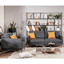Modern Sofa Couch with Solid Metal Legs and Removable Backrest Cushion-Gray by LJGDeals