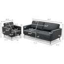 Modern Sofa Couch with Solid Metal Legs and Removable Backrest Cushion-Gray