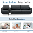 Modern Sofa Couch with Solid Metal Legs and Removable Backrest Cushion-Gray by DirectDeals