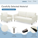 Modern Sofa Couch with Solid Metal Legs and Removable Backrest Cushion-Gray by LJGDeals