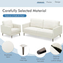 Modern Sofa Couch with Solid Metal Legs and Removable Backrest Cushion-Gray