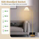 Modern Standing Lamp with Adjustable Lamp Head and Pleated Lampshade by LJGDeals