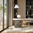 Modern Standing Lamp with Adjustable Lamp Head and Pleated Lampshade by LJGDeals