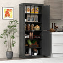 72.5 Inches Tall Buffet Cabinet with 6-Tier Shelves and 4 Doors by DirectDeals
