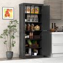 72.5 Inches Tall Buffet Cabinet with 6-Tier Shelves and 4 Doors by LJGDeals